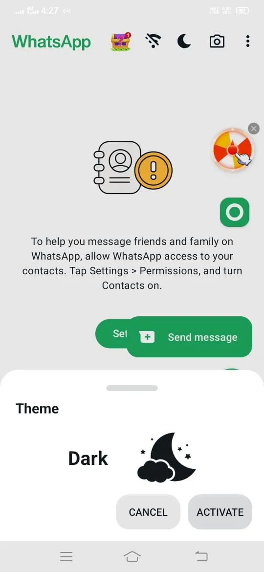 Customization & Themes – dark chat