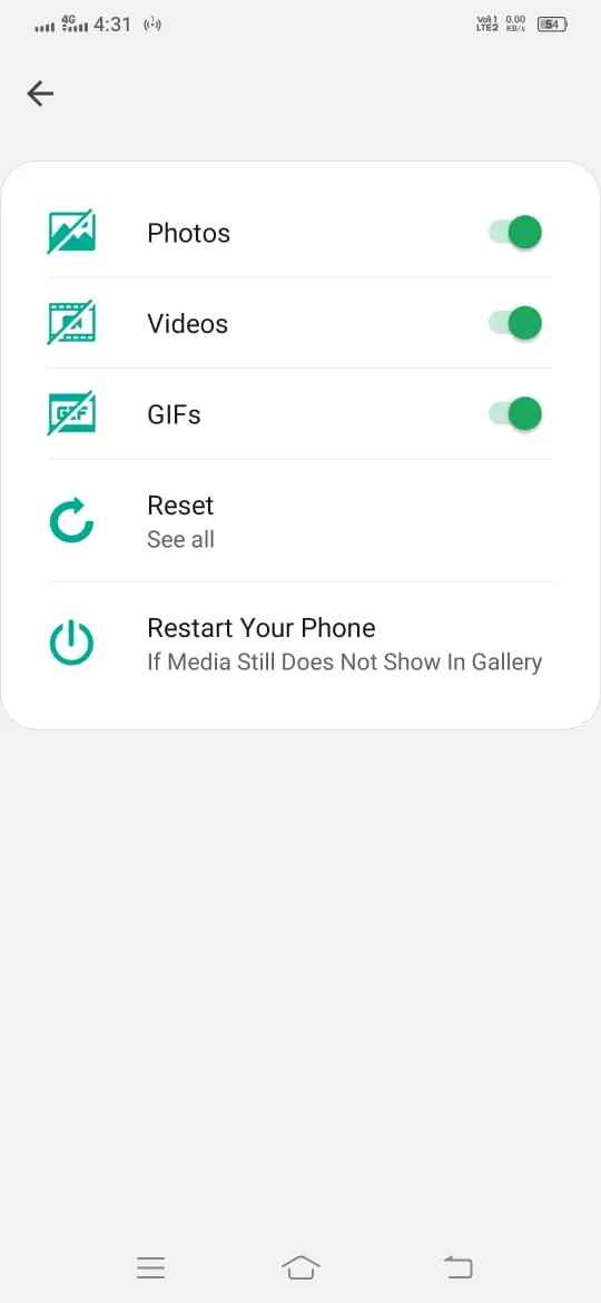 Media Sharing – sync contacts